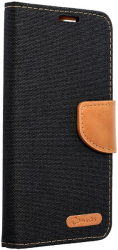 canvas book flip case for apple iphone 12 mini black photo