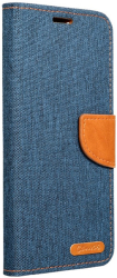 canvas book flip case for apple iphone 12 mini navy blue photo