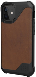 uag urban armor gear metropolis lt leather back cover case for iphone 12 mini brown photo