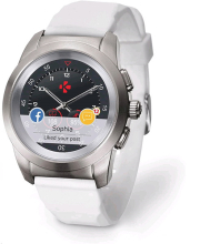 mykronoz hybrid smartwatch zetime regular silverwhite silicone white wristband photo