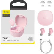 baseus encok wm01 tws true wireless bluetooth headset pink photo