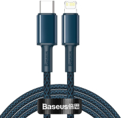 baseus braided fast charging data cable type c to lightning pd 20w 1m blue photo