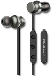 qoltec 50818 premium in ear headphones wireless bt with microphone magnetic black photo