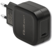 qoltec 51707 charger 20w 5 12v 167 3a usb type c pd black photo