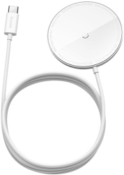 baseus simple mini magnetic wireless charger with type c cable 15m white photo