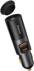 baseus share together fast charge car charger with cigarette lighter expansion port u c 120w gray photo baseus share together fast charge car charger with cigarette lighter expansion port u c 120w gray photo