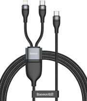 baseus flash series 2 in 1 fast charging data cable type c to l c 100w 12m black photo