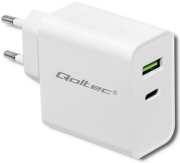qoltec charger 42w 5 20v 24 3a usb type c pd usb white photo