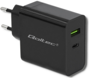 qoltec charger 42w 5 20v 225 3a usb type c pd usb black photo