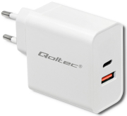 qoltec charger 63w 5 20v 15 3a usb type c pd usb qc 30 white photo