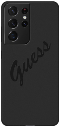 guess silicone case silicone vintage script for samsung galaxy s21 ultra 5g g998 black photo