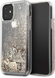 guess tpu cover glitter hearts for apple iphone 11 gold guhcn61glhflgo photo