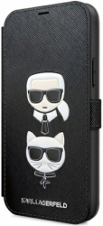 karl lagerfeld cover saffiano kc heads book for apple iphone 12 apple iphone 12 pro black photo