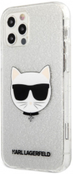 karl lagerfeld tpu cover choupette head glitter for apple iphone 12 pro max silver photo