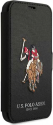 US POLO ORIGINAL SILICONE CASE EMBROIDERY BOOK FOR APPLE IPHONE 12 MINI BLACK