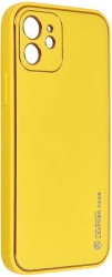 forcell leather case for iphone 13 yellow photo