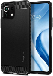 spigen rugged armor case for xiaomi mi 11 lite mi 11 lite 5g black photo