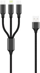 forever 3in1 cable usb lightning usb c microusb 10 m 2a black photo forever 3in1 cable usb lightning usb c microusb 10 m 2a black photo