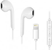 forcell earphones stereo for apple iphone lightning 8 pin white photo