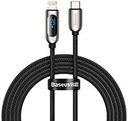 baseus display fast charging data cable type c to lightning 20w 2m black photo