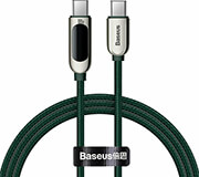 baseus display fast charging data cable type c to type c 100w 1m green photo