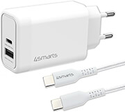 4smarts wall charger voltplug 45w gan usb c to usb c cable 18m white photo