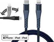 4smarts usb c to lightning cable premium cord xxl 3m navy blue mfi certified photo