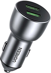 ugreen car charger cd213 36w dual usb qc30 gray 10144 photo