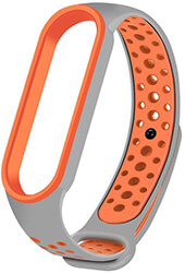 strap xiaomi mi band 3 mi band 4 dots grey orange bulk photo