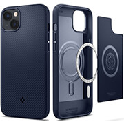 spigen silicone fit mag navy blue for iphone 14 pro photo