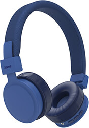 hama184086 freedom lit headphones onear foldable with microphone blue photo
