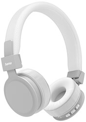 hama184085 freedom lit headphones onear foldable with microphone white photo