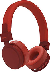 hama184087 freedom lit headphones onear foldable with microphone red photo