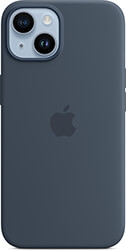 apple iphone 14 silicone case with magsafe storm blue mprv3 photo