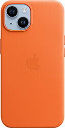 apple iphone 14 leather case with magsafe orange mpp83 photo