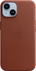 apple iphone 14 leather case with magsafe umber mpp73 photo