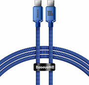 baseus crystal shine cable shine type c to type c 12m 100w 5a blue photo