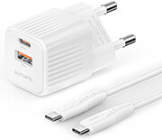 4smarts wall charger voltplug duos mini pd 20w 2x usb cable usb type c 15m white photo