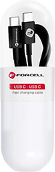 forcell cable type c to type c 30 qc power delivery pd48w tube black 1m photo