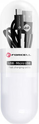 forcell cable usb to micro 21a tube black 1m photo
