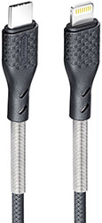 forcell carbon cable type c to lighninng 8 pin power delivery pd27w cb 01c black 1m photo