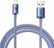 baseus crystal shine cable usb to lightning 24a 2m purple photo