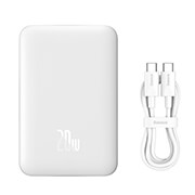 baseus wireless powerbank mini 10000mah 20w magnetic magsafe white photo