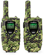 nedis wltk0810bk walkie talkie set 2 handsets up to 8km frequency channels 8 ptt vox green photo