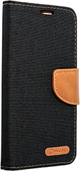 canvas book case for xiaomi redmi note 12s black photo