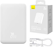 baseus wireless powerbank qi 20000mah mini magnetic magsafe 20w white photo