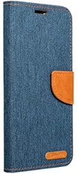canvas book case for xiaomi redmi 12 4g 12 5g navy blue photo