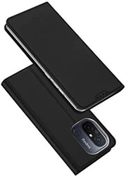 dux ducis skin pro smooth leather case for redmi 12c black photo