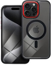 color edge mag cover case with magsafe for iphone 15 pro max black red photo