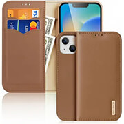 dux ducis hivo leather wallet case for apple iphone 15 plus brown photo